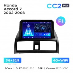 Штатна магнітола Teyes CC2 PLUS 3+32 Gb Honda Accord 7 (0 Din) 2002-2008 (F1) 9"