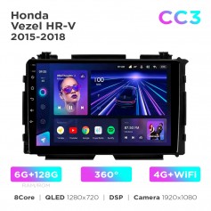 Штатна магнітола Teyes CC3 6+128 Gb 360° Honda Vezel / HR-V 2015-2018 9