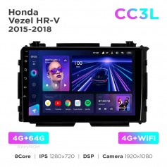 Штатна магнітола Teyes CC3L 4+64 Gb Honda Vezel / HR-V 2015-2018 9"