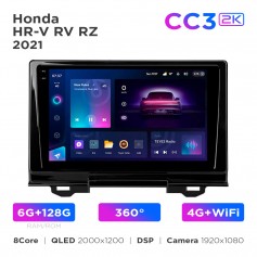 Штатна магнітола Teyes CC3 2k 6+128 Gb 360° Honda HR-V RV RZ 2021 9"