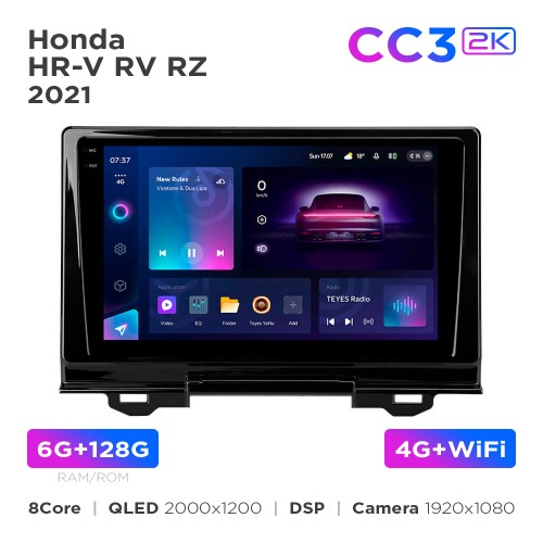 Штатна магнітола Teyes CC3 2k 6+128 Gb Honda HR-V RV RZ 2021 9"