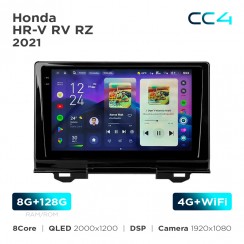 Штатна магнітола Teyes CC4 2k 8+128 Gb Honda HR-V RV RZ 2021 9"