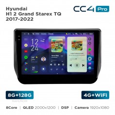 Штатная магнитола Teyes CC4 Pro 2k 8+128 Gb Hyundai H1 2 Grand Starex TQ 2017-2022 9"