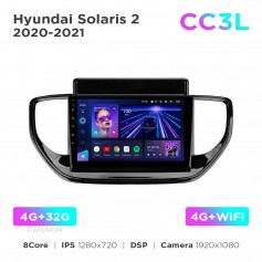 Штатна магнітола Teyes CC3L 4+32 Gb Hyundai Solaris 2 2020-2021 9"