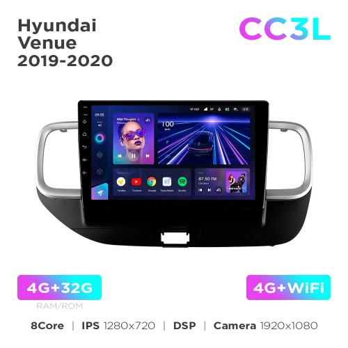 Штатная магнитола для Hyundai Venue 2019-2020 Teyes CC3L 4+32 Gb 10"