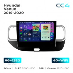 Штатна магнітола Teyes CC4 2k 8+128 Gb Hyundai Venue 2019-2020 10"