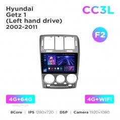 Штатна магнітола Teyes CC3L 4+64 Gb Hyundai Getz 1 2002-2011 (F2) 9"