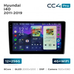 Штатна магнітола Teyes CC4 Pro 2k 12+256 Gb Hyundai i40 2011-2019 9"