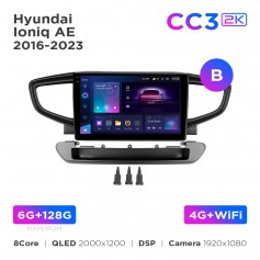 Штатна магнітола Teyes CC3 2k 6+128 Gb Hyundai Ioniq AE 2016-2023 (B) 9"