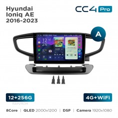 Штатная магнитола Teyes CC4 Pro 2k 12+256 Gb Hyundai Ioniq AE 2016-2023 (A) 9"
