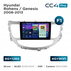 Штатная магнитола Teyes CC4 Pro 2k 8+128 Gb Hyundai Rohens / Genesis 2008-2013 (F1) 9"