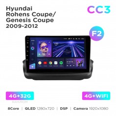 Штатна магнітола Teyes CC3 4+32 Gb Hyundai Rohens Coupe / Genesis Coupe (0 Din) 2009-2012 (F2) 9"