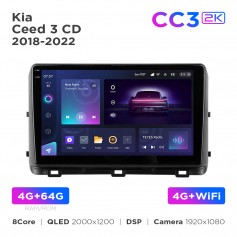 Штатна магнітола Teyes CC3 2k 4+64 Gb Kia Ceed 3 CD (1 Din) 2018-2022 10"