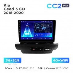 Штатна магнітола Teyes CC2 PLUS 3+32 Gb Kia Ceed 3 CD (0 Din) 2018-2020 9"