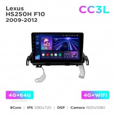 Штатная магнитола Teyes CC3L 4+64 Gb Lexus HS250H F10 2009-2012 9"