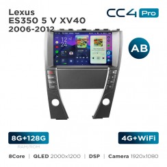 Штатная магнитола Teyes CC4 Pro 2k 8+128 Gb Lexus ES350 5 V XV40 2006-2012 (AB) 9"