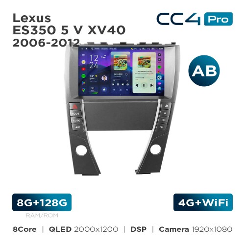 Штатна магнітола Teyes CC4 Pro 2k 8+128 Gb Lexus ES350 5 V XV40 2006-2012 (AB) 9"