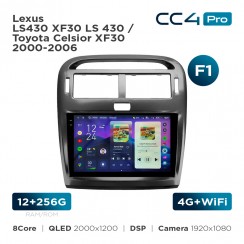 Штатная магнитола Teyes CC4 Pro 2k 12+256 Gb Lexus LS430 XF30 LS 430 / Toyota Celsior XF30 2000-2006 (F1) 9"