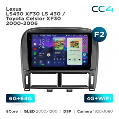 Штатна магнітола Teyes CC4 2k 6+64 Gb Lexus LS430 XF30 LS 430 / Toyota Celsior XF30 2000-2006 (F2) 9"