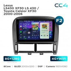 Штатна магнітола Teyes CC4 2k 8+128 Gb Lexus LS430 XF30 LS 430 / Toyota Celsior XF30 2000-2006 (F2) 9"
