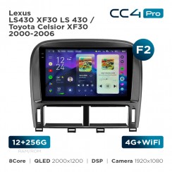 Штатная магнитола Teyes CC4 Pro 2k 12+256 Gb Lexus LS430 XF30 LS 430 / Toyota Celsior XF30 2000-2006 (F2) 9"