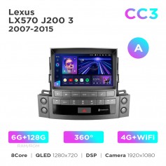 Штатна магнітола Teyes CC3 6+128 Gb 360° Lexus LX570 J200 3 2007-2015 (A) 9"