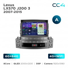 Штатная магнитола Teyes CC4 2k 6+64 Gb Lexus LX570 J200 3 2007-2015 (A) 9"