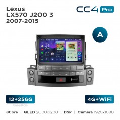 Штатная магнитола Teyes CC4 Pro 2k 12+256 Gb Lexus LX570 J200 3 2007-2015 (A) 9"