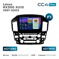 Штатная магнитола Teyes CC4 Pro 2k 8+128 Gb Lexus RX300 XU10 1997-2003 (F1) 9"