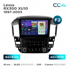 Штатная магнитола Teyes CC4 2k 6+64 Gb Lexus RX300 XU10 1997-2003 (F2) 9"