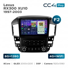 Штатная магнитола Teyes CC4 Pro 2k 8+128 Gb Lexus RX300 XU10 1997-2003 (F2) 9"