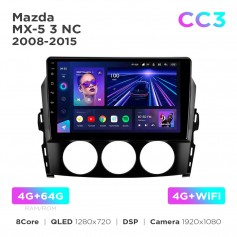 Штатна магнітола Teyes CC3 4+64 Gb Mazda MX-5 3 NC 2008-2015 9"