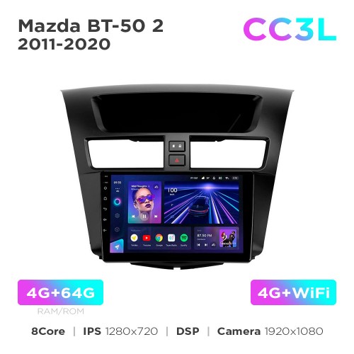 Штатная магнитола Teyes CC3L 4+64 Gb Mazda BT-50 2 2011-2020 (F1) 9"