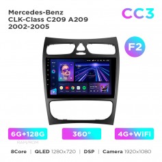 Штатна магнітола Teyes CC3 6+128 Gb 360° Mercedes-Benz CLK-Class C209 A209 2002-2005 (F2) 9"