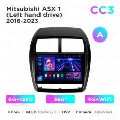 Штатная магнитола Teyes CC3 6+128 Gb 360° Mitsubishi ASX 1 2016-2023 (A) 9"