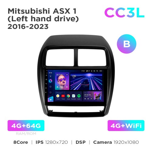 Штатна магнітола Teyes CC3L 4+64 Gb Mitsubishi ASX 1 2016-2023 (B) 9"