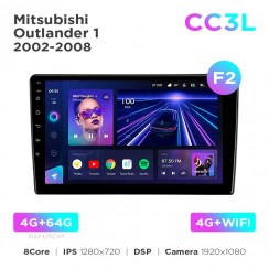Штатна магнітола Teyes CC3L 4+64 Gb Mitsubishi Outlander 1 2002-2008 (F2) 9"