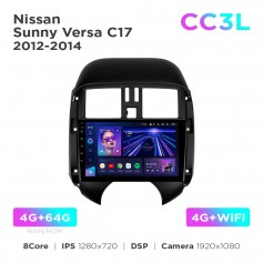 Штатна магнітола Teyes CC3L 4+64 Gb Nissan Sunny Versa C17 2012-2014 9"