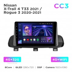Штатна магнітола Teyes CC3 4+32 Gb Nissan X-Trail 4 T33 2021 / Rogue 3 (0 Din) 2020-2021 10"