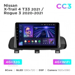 Штатна магнітола Teyes CC3 4+32 Gb Nissan X-Trail 4 T33 2021 / Rogue 3 (0 Din) 2020-2021 10"