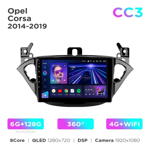 Штатная магнитола Teyes CC3 6+128 Gb 360° Opel Corsa 2014-2019 9