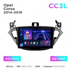 Штатна магнітола Teyes CC3L 4+64 Gb Opel Corsa 2014-2019 9"