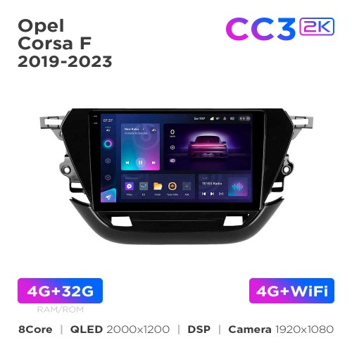 Штатная магнитола Teyes CC3 2k 4+32 Gb Opel Corsa F 2019-2023 9"