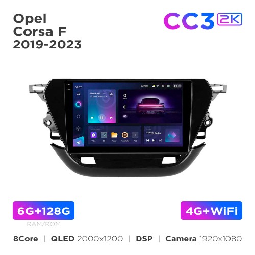 Штатная магнитола Teyes CC3 2k 6+128 Gb Opel Corsa F 2019-2023 9"