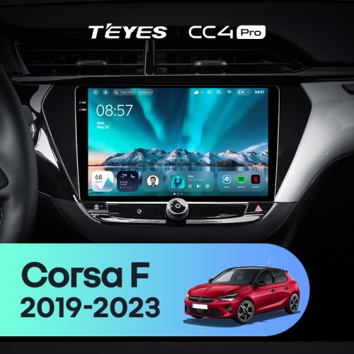 Штатная магнитола Teyes CC4 Pro 2k 12+256 Gb Opel Corsa F 2019-2023 9"