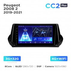 Штатна магнітола Teyes CC2 PLUS 3+32 Gb Peugeot 2008 2 (0 Din) 2019-2021 9"