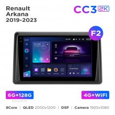 Штатна магнітола Teyes CC3 2k 6+128 Gb Renault Arkana 2019-2023 (F2) 10"