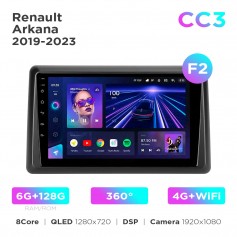 Штатна магнітола Teyes CC3 6+128 Gb 360° Renault Arkana 2019-2023 (F2) 10"