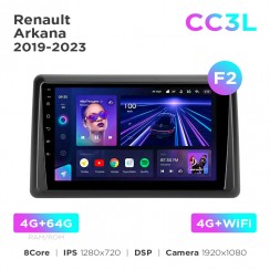 Штатная магнитола Teyes CC3L 4+64 Gb Renault Arkana 2019-2023 (F2) 10"