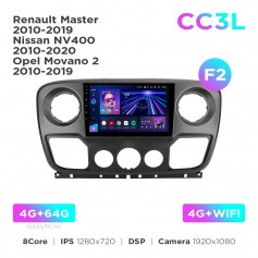Штатная магнитола Teyes CC3L 4+64 Gb Renault Master 2010-2019 / Nissan NV400 2010-2020 / Opel Movano 2 2010-2019 (F2) 10"